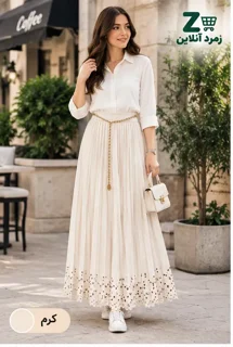 دامن پلیسه زنانه، دامن زنانه شیک، دامن مجلسی، دامن روزمره، خرید دامن پلیسه، قیمت دامن زنانه
