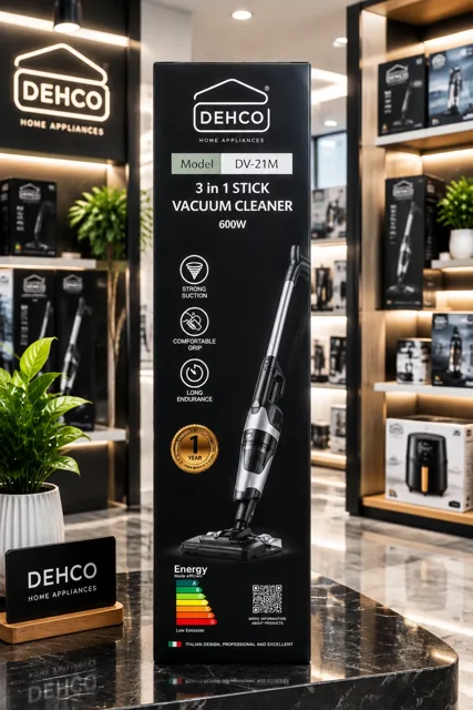 جاروبرقی ایستاده 3 در 1 دکو مدل DV21M توان 600 وات | جارو عصایی و دستی با فیلتر HEPA