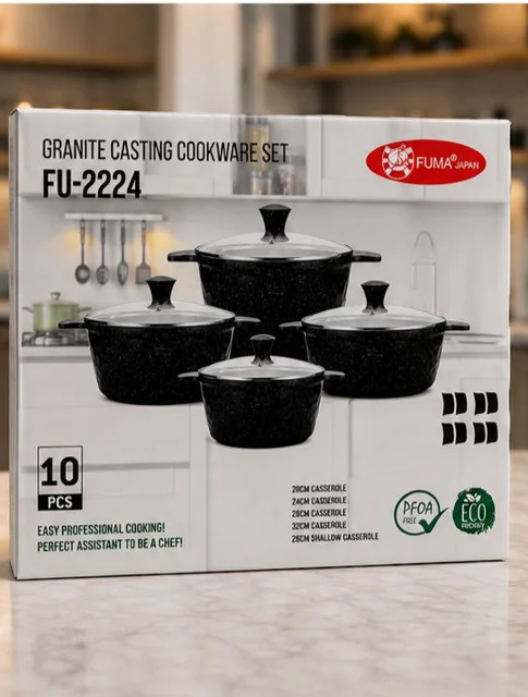 سرویس قابلمه 10 پارچه فوما مدل FU-2224 با روکش گرانیت سرامیک