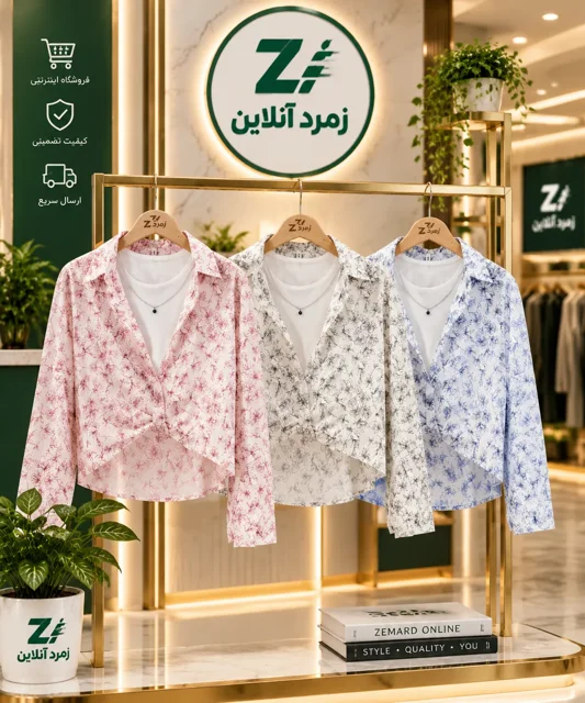 ست دو تکه شومیز و تاپ زنانه جلو گره شیک