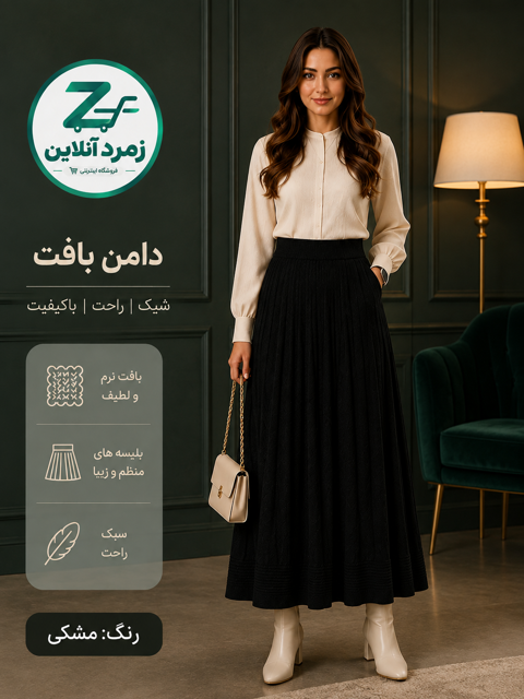 دامن بافت, خرید دامن بافت, قیمت دامن بافت, دامن زنانه, دامن روزمره, دامن مجلسی, دامن نرم, دامن مرغوب