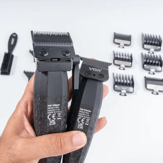 ست ماشین اصلاح سر و صورت VGR V-640 با تیغه سرامیکی و ۹ شانه متنوع