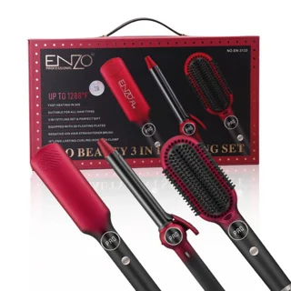 اتو مو انزو EN-3313، حالت دهنده مو حرفه‌ای، اتو مو سه کاره، فرکننده انزو، برس حرارتی، خرید اتو مو